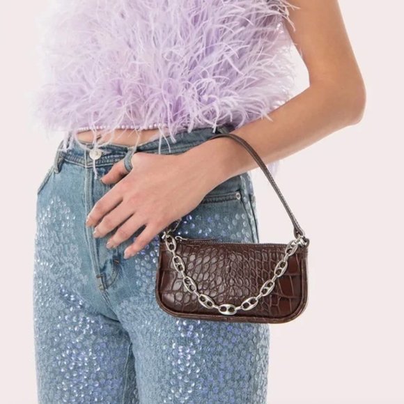 By Far Mini Rachel Nutella Croco Embossed Leather - Picture 3 of 11